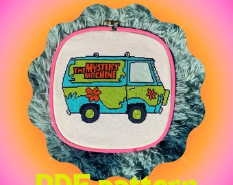 Scooby Doo Mystery Machine Cross Stitch Pattern PDF