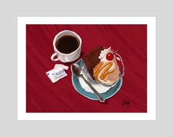 Diner Sundae and Coffee Art Print