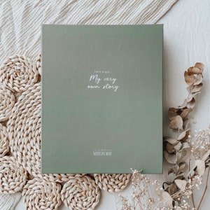 Baby book, Baby album, Birth book, Pregnancy journal, Future mother, Birth gift, Shower, Baby schoolbag, Baby book - Sage