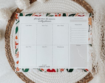 Floral Week Planner, Organization, Planning, Stationery, Family Planner, Notes, 2024-2025, Flower, bilingual