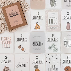 Cartes-étapes à photographier, Cartes étape grossesse, grossesse, cadeau pour maman, papeterie bébé, cadeau grossesse - Couleurs & Fruits image 2
