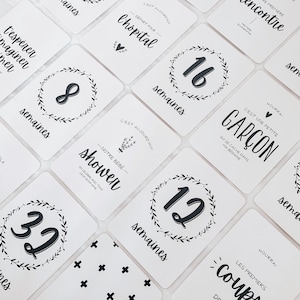 Cartes-étapes à photographier, Cartes étape grossesse, grossesse, cadeau pour maman, papeterie bébé, cadeau grossesse - Feuillages