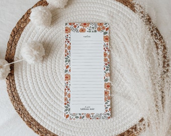 Autumn Flowers Notepad, Organization, Planning, Stationery, Family Planner, Notes, 2024-2025, bilingual