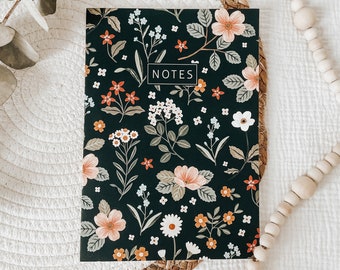 Notebook, planning, Stationery, Dark floral