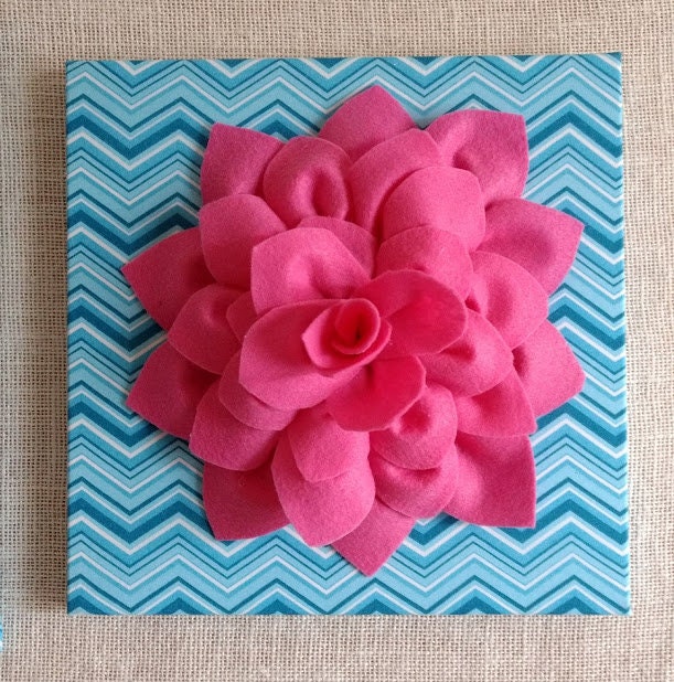 3D Felt Flower Canvas Art Custom Felt Flower Canvas Art Felt Etsy
