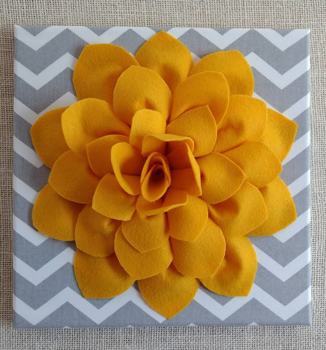 3D Felt Flower Canvas Art Custom Felt Flower Canvas Art Felt Etsy