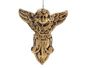 VINTAGE Old Brass Angel Ornament - Angel Hanging - Cherub Ornament - Holiday - Christmas - Holiday - SKU 15-E2-00017018