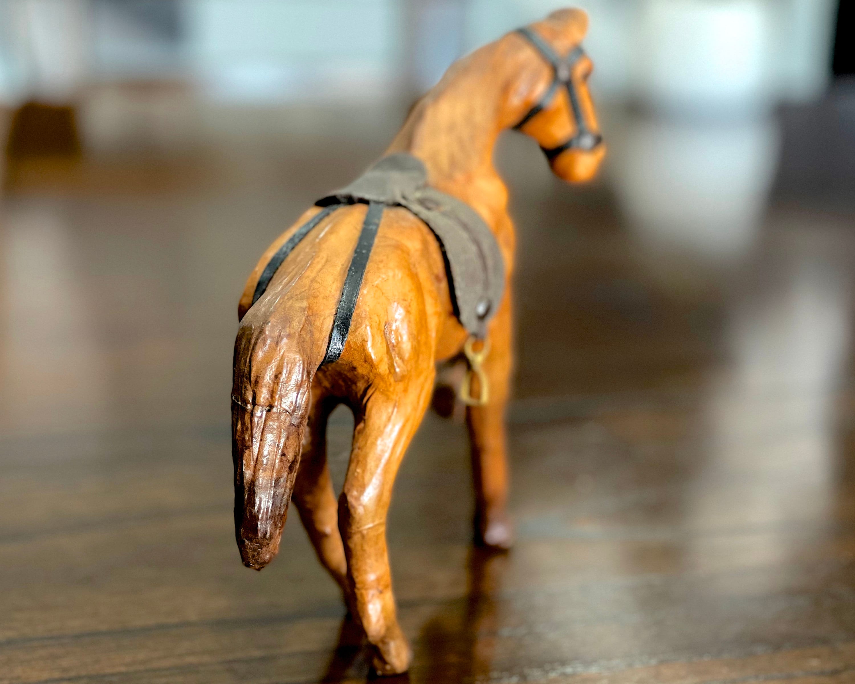 馬の置き物 革製 ビィンテージ 美品 レア 【公式通販】