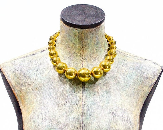 Deadstock VINTAGE: 1970's - Chunky Hollow Brass N… - image 2
