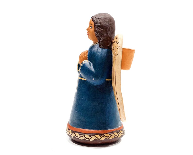 VINTAGE: 8 Authentic PERUVIAN Handmade Clay Pottery Angel Candle Holder Holidays Made on Peru SKU 32-B-00030176 image 5