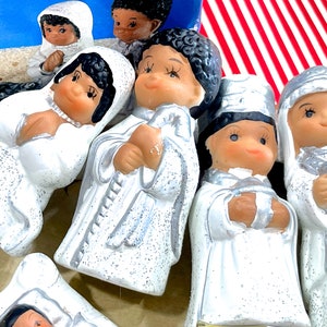 VINTAGE: 6pcs Bisque Porcelain Nativity Set in Box By Giftco Christmas Holiday Kids Nativity SKU 26-B-00034764 image 2