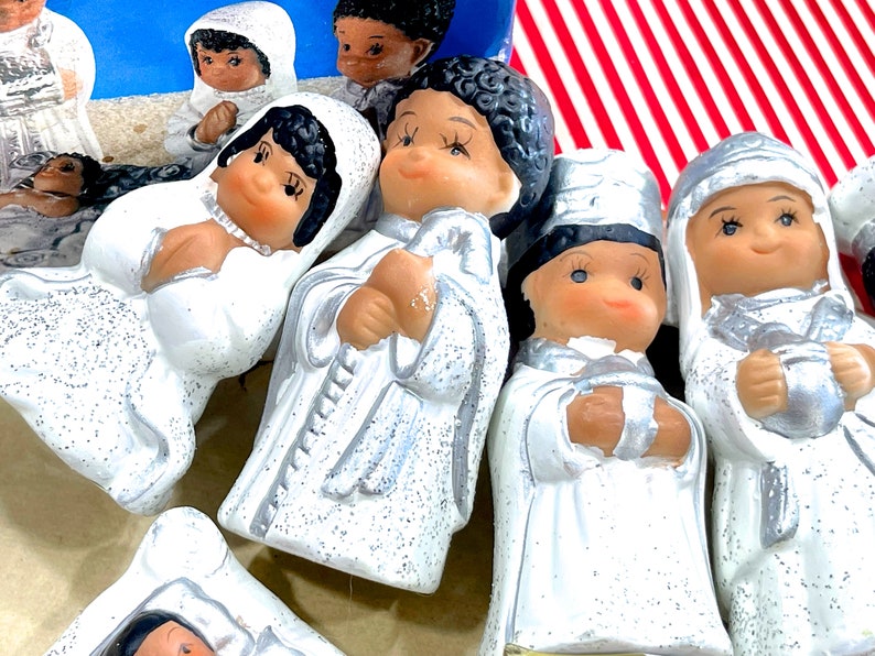 VINTAGE: 6pcs Bisque Porcelain Nativity Set in Box By Giftco Christmas Holiday Kids Nativity SKU 26-B-00034764 image 2