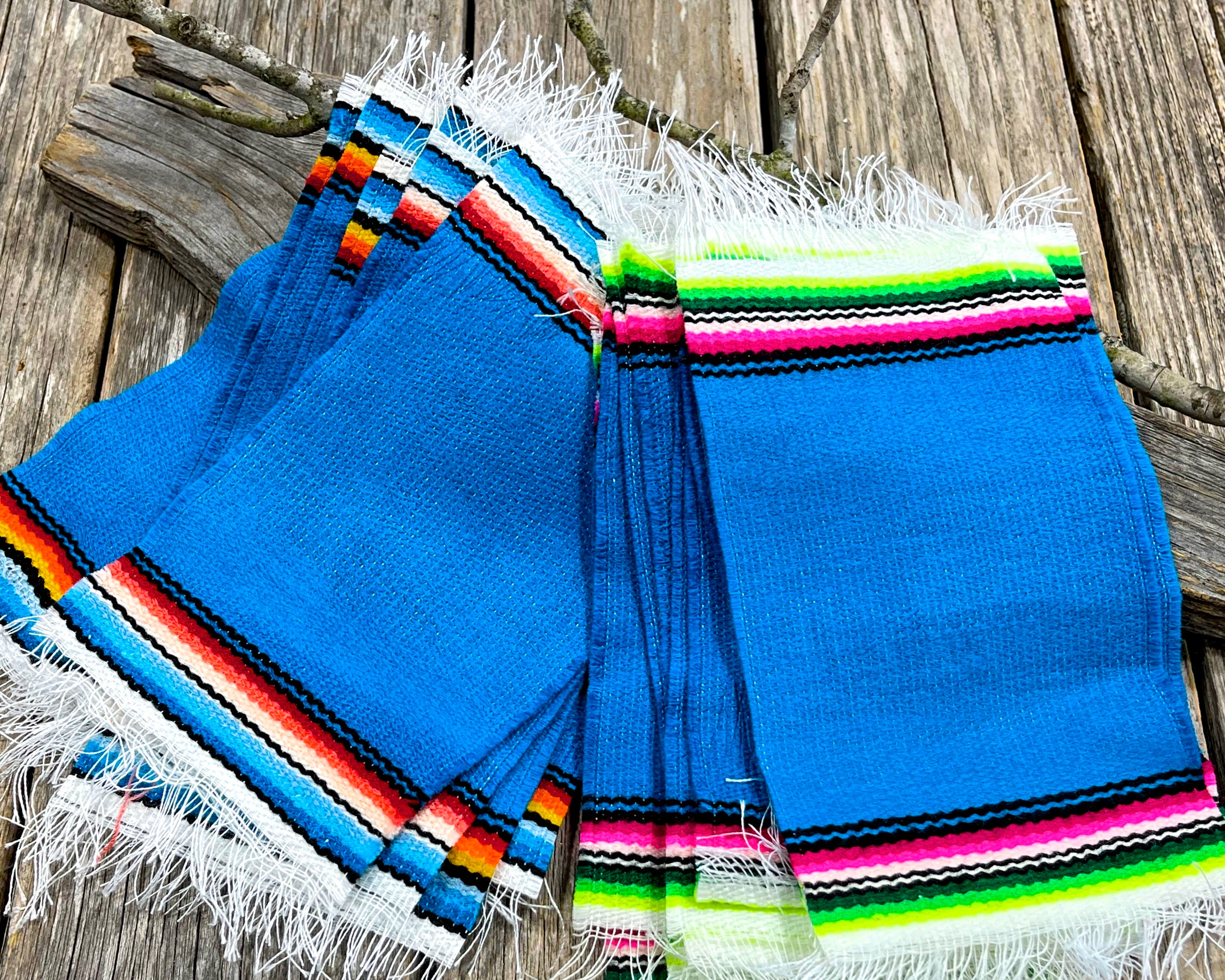 VINTAGE: 20pcs - Mexican Woven Mini Craft Zarapes - Made in