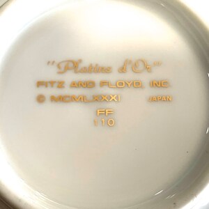 VINTAGE: 1980s Fitz and Floyd Platine d Or Silver and Gold Octagonal Bowl Elegance Made in Japan SKU 00035322 image 5