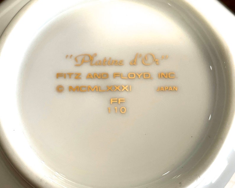 VINTAGE: 1980s Fitz and Floyd Platine d Or Silver and Gold Octagonal Bowl Elegance Made in Japan SKU 00035322 image 5