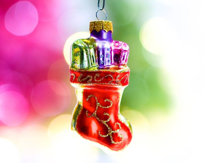 VINTAGE: Small Train Locomotive Glass Ornament Blown Figural Glass Ornament SKU 30-403-00016203 Hand Painted Mercury Ornament