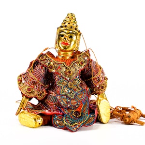 VINTAGE: Rare Old Burmese Puppet Marionette - Thailand - Asian Marionette - Hand Carved Horse - SKU 25-A-00011695