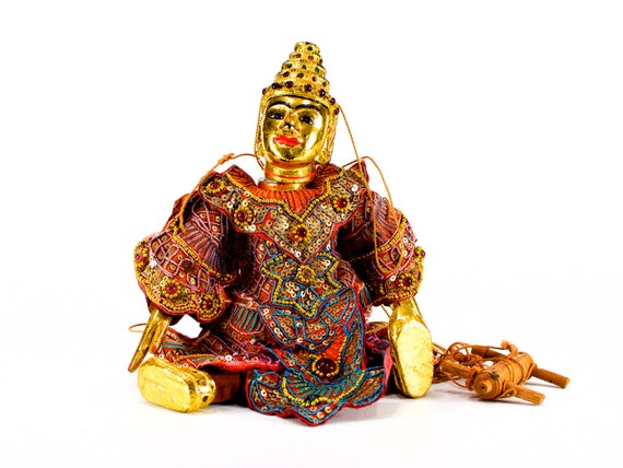 ヴィンテージ：希少な古いビルマの人形マリオネット - タイ - アジアの