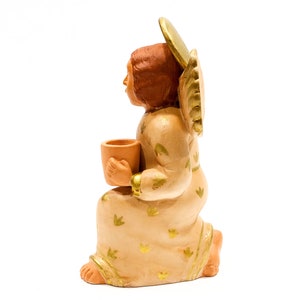 VINTAGE: 9 Authentic PERUVIAN Handmade Clay Pottery Angel Candle Holder Holidays Made on Peru SKU 32-B-00030204 image 3