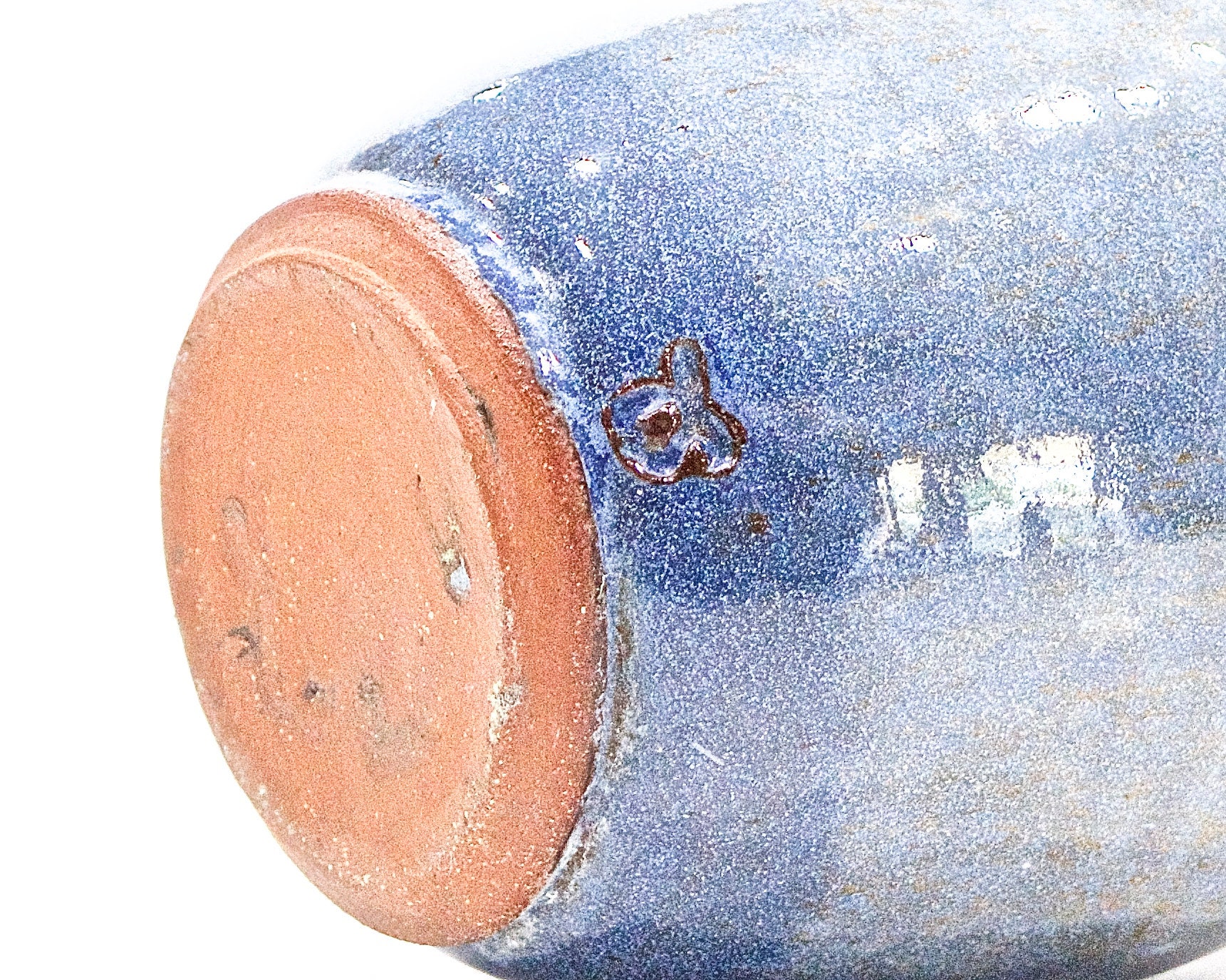 Vintage Signed Studio Pottery Vase - Glazed Blue Vase - Etsy