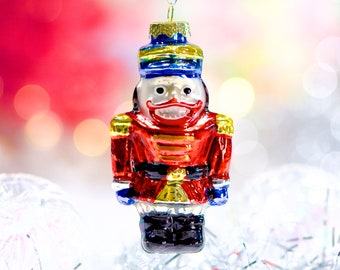 VINTAGE: Glass Soldier Ornament - Blown Figural Glass Ornament - Mercury Ornaments - Christmas Ornament - Holiday - SKU 30-403-00031191