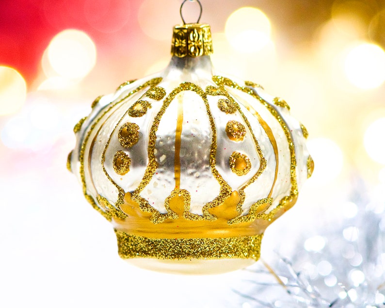 SKU 30-402-00031363 Mercury Ornament Blown figural Glass Ornaments VINTAGE: Czech Republic Crown Ornament