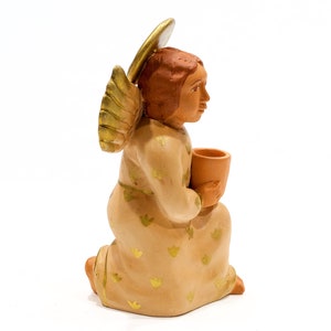 VINTAGE: 9 Authentic PERUVIAN Handmade Clay Pottery Angel Candle Holder Holidays Made on Peru SKU 32-B-00030204 image 2