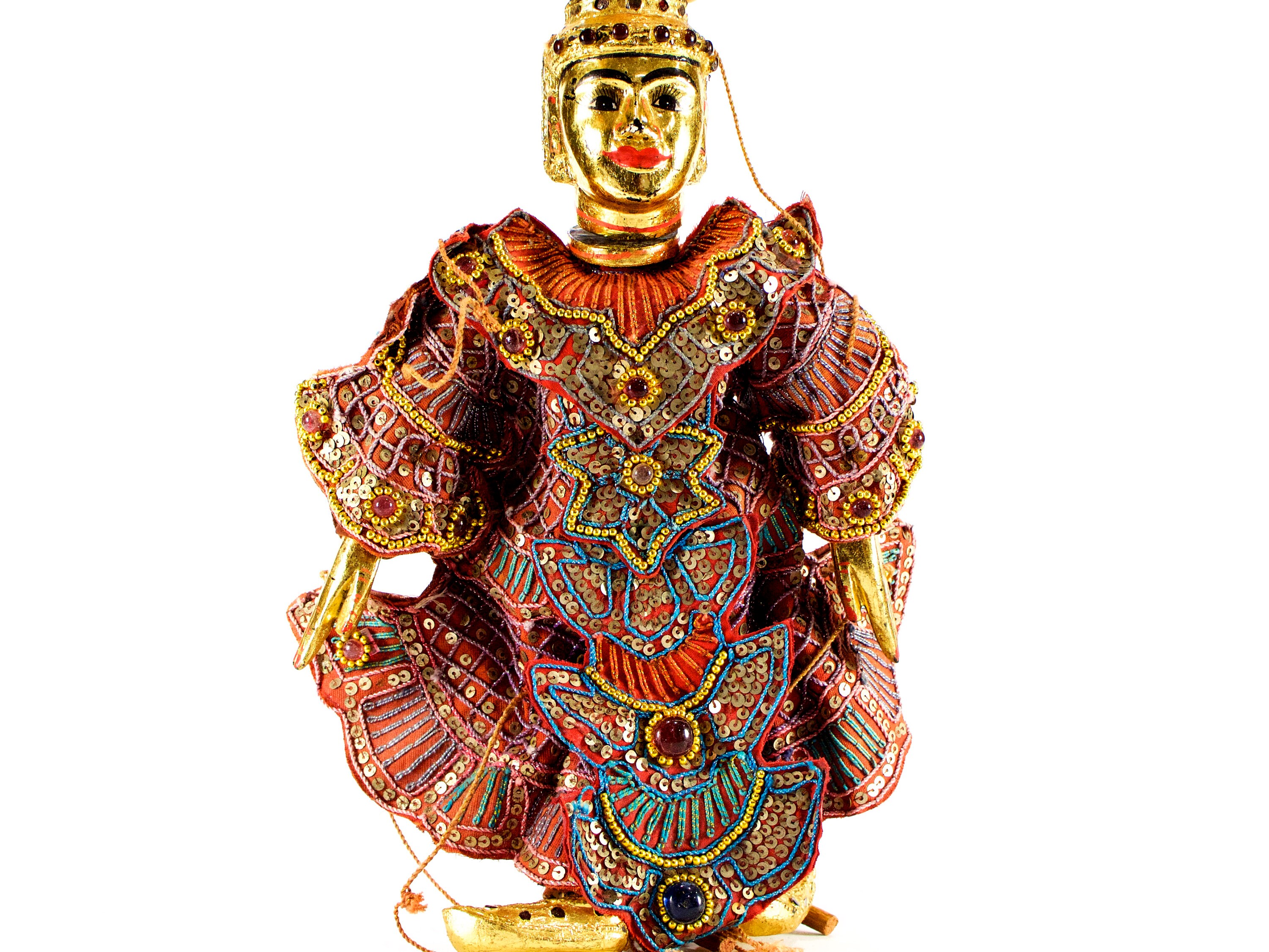 ヴィンテージ：希少な古いビルマの人形マリオネット - タイ - アジアの