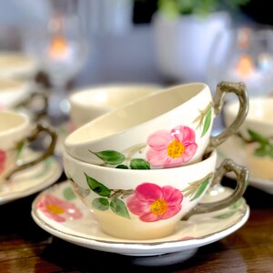 VINTAGE: 1960s 1 Set USA Franciscan Desert Rose Teacup and Saucer Pink Flowers Tableware Shabby Chic SKU 28 29-C-00035305 image 2