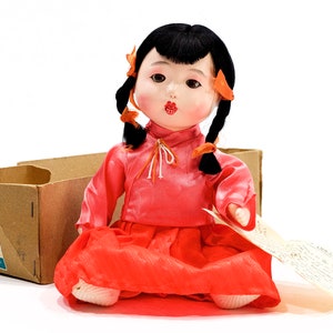 VINTAGE: 11&quot; Japanese Composition Osana Doll by Nishi - Ichimatsu Gofun - Made in Japan - Glass Eyes - SKU 28 29-D-00030256