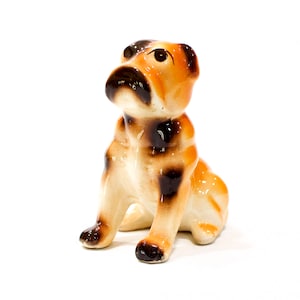VINTAGE: Ceramic Boxer Figurine - Dog Figurine - Handcrafted - Hand Painted - Gift Idea - SKU 24-C-00010653