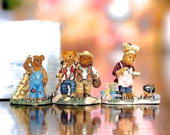 VINTAGE: 2000 - 3pc Wunnerful Village Accessory Stuff Boyds Bears Collection - Edmund's Hideaway - #19505-1 - NIB - Gift
