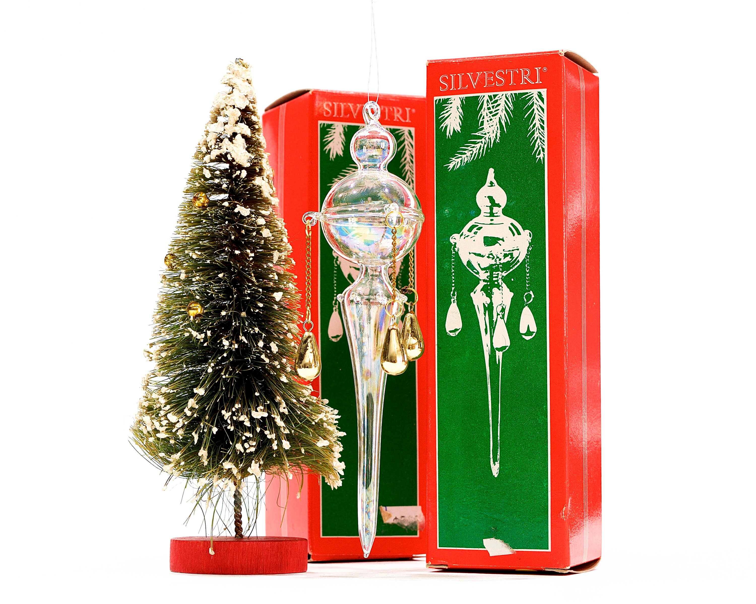 VINTAGE Silvestri Blown Glass Ornament in Box Blown Icicle Etsy