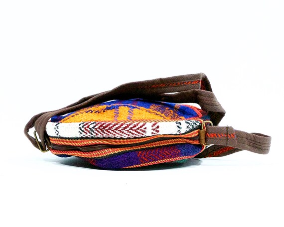 Vintage 1980s Kilim Turkish Crossbody Bag: Woven Tape… - Gem