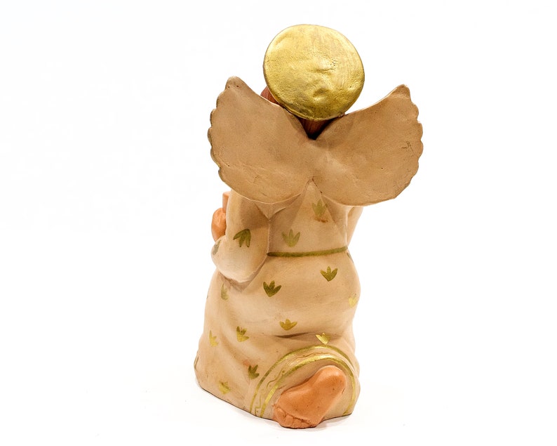 VINTAGE: 9 Authentic PERUVIAN Handmade Clay Pottery Angel Candle Holder Holidays Made on Peru SKU 32-B-00030204 image 4