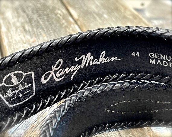 VINTAGE: Larry Mahan Black Leather Belt - Western… - image 5