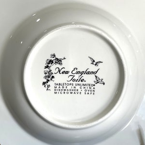 VINTAGE: New England Toile Rimed 9 1/4 Soup Bowl Tabletops Unlimited Replacement, Collecting SKU 36-D-00025190 image 4