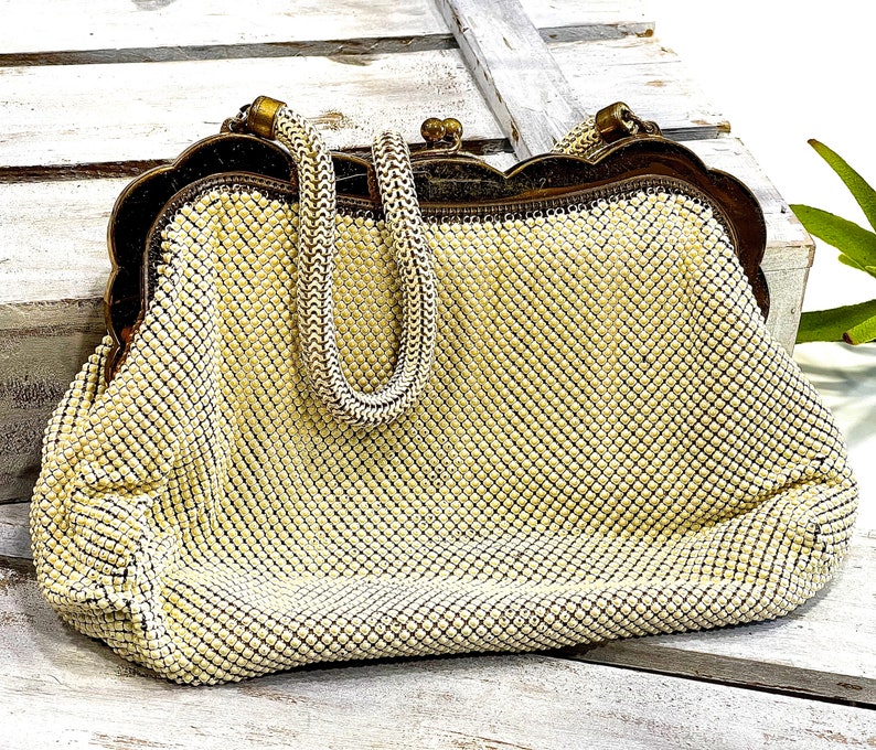 VINTAGE: 1950s Whiting and Davis Mesh Clutch Bag Evening Bag Metal Bag SKU 3-E1-00007384 image 1