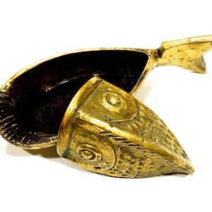 VINTAGE: Solid Brass Fish - Fish Incense Tray - Brass Trinket - Fish Ashtray - Home Decor - SKU 14-A2-00007237