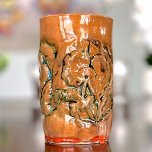 VINTAGE: Studio Pottery Brown Cup - Planter - Ceramic - Handcrafted