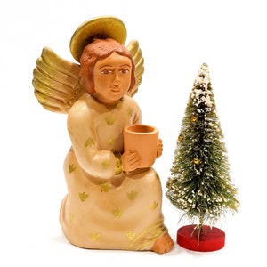 VINTAGE: 9 Authentic PERUVIAN Handmade Clay Pottery Angel Candle Holder Holidays Made on Peru SKU 32-B-00030204 image 1