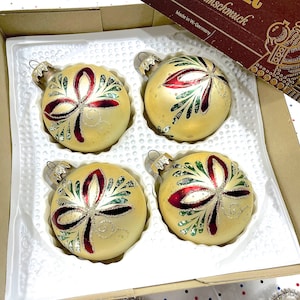 VINTAGE: West Germany Mercury Glass Ornaments in Box - Exquisite Suddeutsche Benda West Germany - Holiday Christmas Xmas Decorations