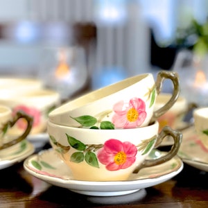 VINTAGE: 1960s 1 Set USA Franciscan Desert Rose Teacup and Saucer Pink Flowers Tableware Shabby Chic SKU 28 29-C-00035305 image 3