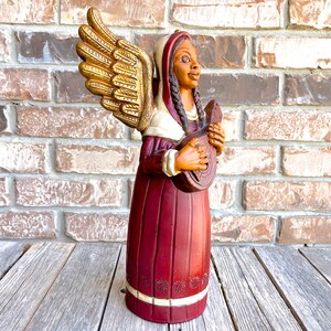 VINTAGE: 15.5 Large Authentic PERUVIAN Handmade Clay Pottery Angel Candle Holder Holidays Made on Peru SKU 35-C-00034169 image 3