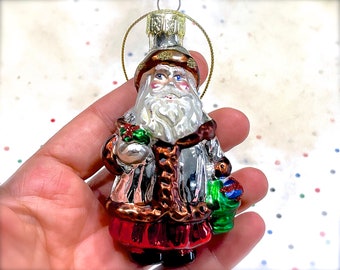 VINTAGE : Décoration de Père Noël en verre - Décoration au mercure - Décorations de Noël Décorations de Noël