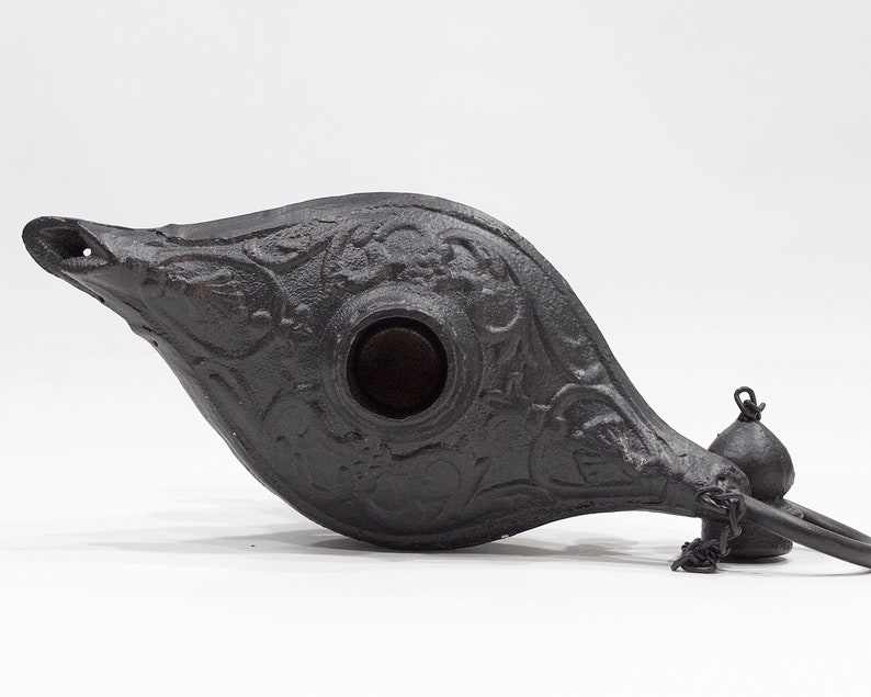 VINTAGE: Candle Holder Cast Iron and Metal Magic Lamp Shape Home Decor SKU 23-D-00031926 afbeelding 6