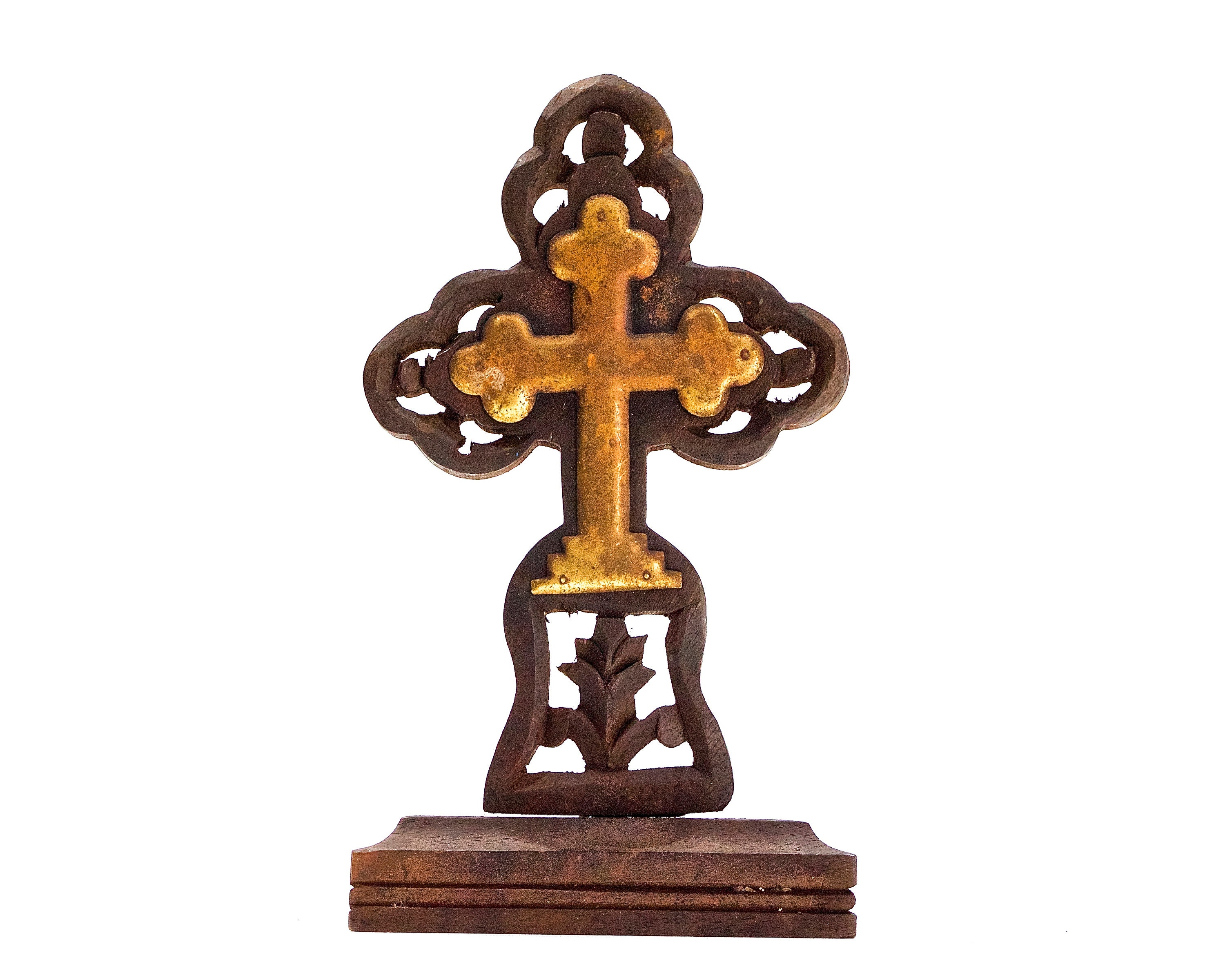 VINTAGE: Rustikales handgeschnitztes Holz stehendes Kreuz | Etsy