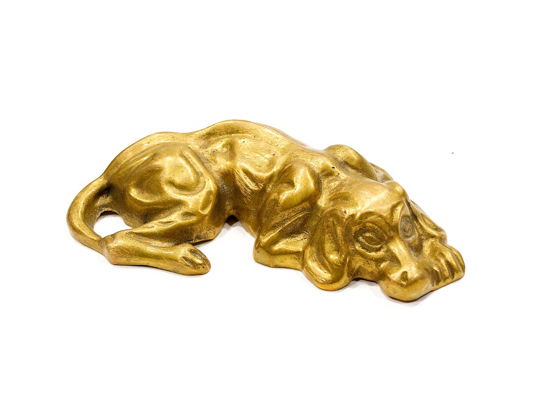 VINTAGE Brass Dog Figurine Brass Figurine Brass Animal Gift Idea SKU
