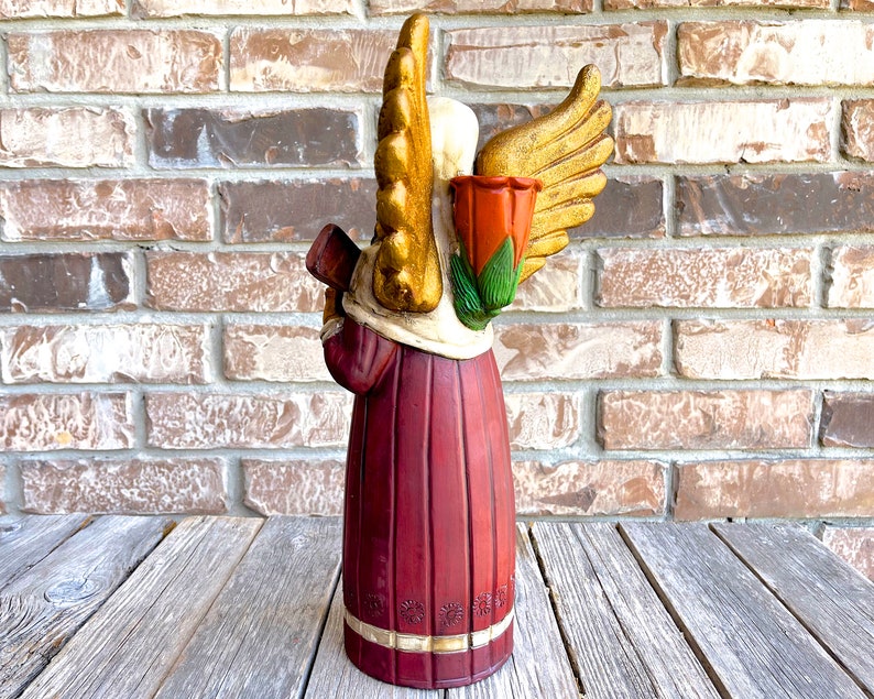 VINTAGE: 15.5 Large Authentic PERUVIAN Handmade Clay Pottery Angel Candle Holder Holidays Made on Peru SKU 35-C-00034169 image 5