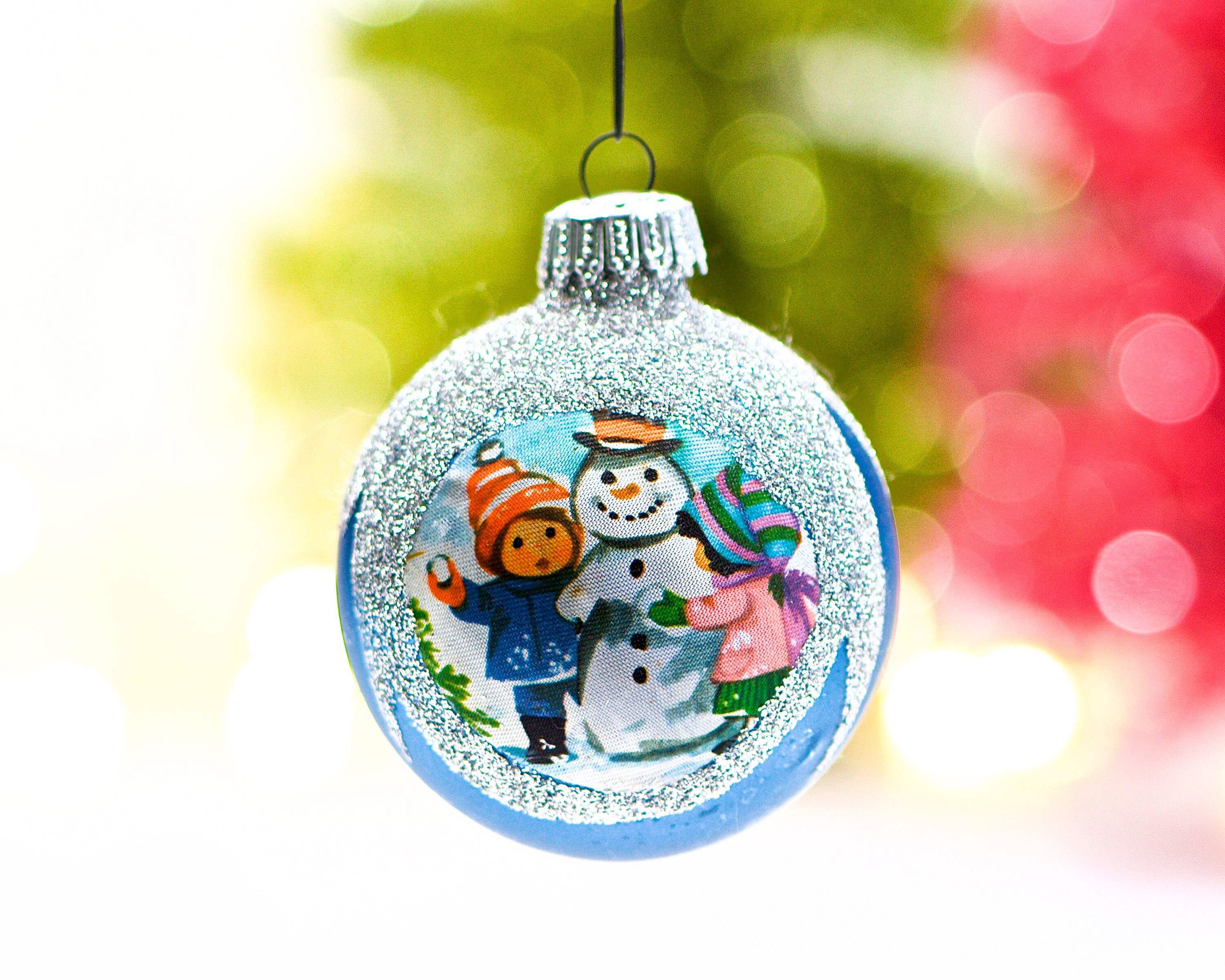 ヴィンテージ：西ドイツ製シルクプリントオーナメント - クリスマス